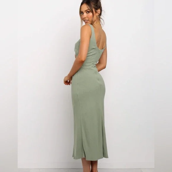 SOLD NWT Petal & Pup APOLLO cut out DRESS - OLIVE - Picture 4 of 5